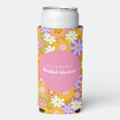 Groovy Oranje Floral Vrijgezellenfeest Aangepast Seltzer Blikjeskoeler (Seltzer Voorkant)