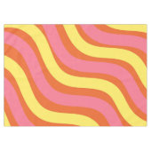 Groovy Oranje Geel Roze Wavy Stripe Bold Dining Tafelkleed (Voorkant (Horizontaal))
