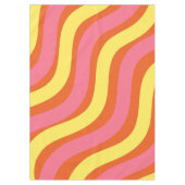 Groovy Oranje Geel Roze Wavy Stripe Bold Dining Tafelkleed (Voorkant)