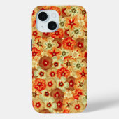 Groovy Oranje Hippie Flowers Patroon Case-Mate iPhone Case (Achterkant)
