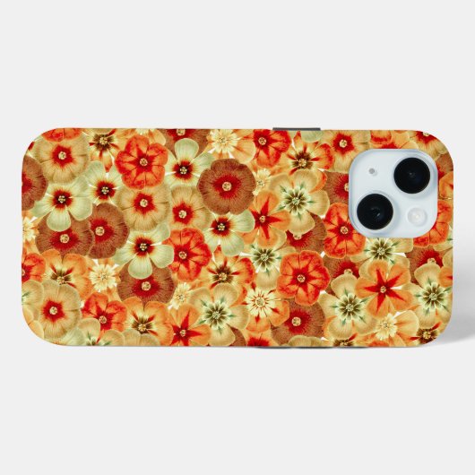 Groovy Oranje Hippie Flowers Patroon Case-Mate iPhone Case (Achterkant (horizontaal))