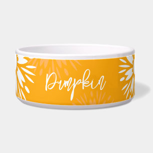 Groovy Oranje Madeliefje Bloem Retro Bloemisterij  Voerbakje