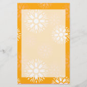 Groovy Oranje Madeliefje Bloem Retro Bloempatroon Briefpapier (Voorkant)
