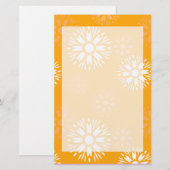 Groovy Oranje Madeliefje Bloem Retro Bloempatroon Briefpapier (Voorkant / Achterkant)