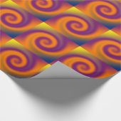 Groovy Oranje Paars cirkelvormige wervelkolom Cadeaupapier (Hoek)