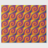 Groovy Oranje Paars cirkelvormige wervelkolom Cadeaupapier (Vlak)