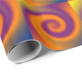 Groovy Oranje Paars cirkelvormige wervelkolom Cadeaupapier (Rol Hoek)