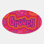 Groovy ovale Sticker (Voorkant)