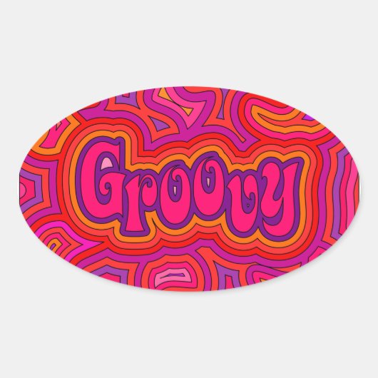 Groovy ovale Sticker (Voorkant)