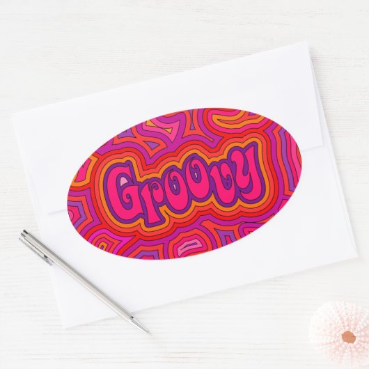 Groovy ovale Sticker (Envelop)