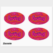 Groovy ovale Sticker (Vel)