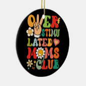 Groovy Overgeprikkeld Moms Club Funny Trendy Ma V Keramisch Ornament (Rechts)