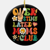Groovy Overgeprikkeld Moms Club Funny Trendy Ma V Keramisch Ornament (Achterkant)