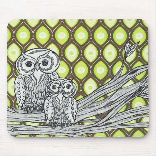 Groovy Owls Mousepad Muismat (Voorkant)