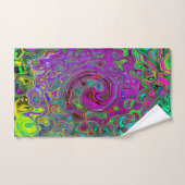 Groovy Paars Abstract Retro vloeistof Bad Handdoek (Handdoek)