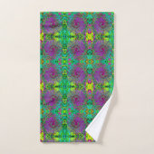 Groovy Paars Abstract Retro vloeistof Bad Handdoek (Handdoek)