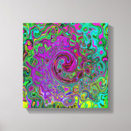 Groovy Paars Abstract Retro vloeistof Canvas Afdruk