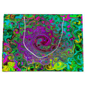 Groovy Paars Abstract Retro vloeistof Groot Cadeauzakje (Voorkant)