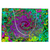 Groovy Paars Abstract Retro vloeistof Groot Cadeauzakje (Achterkant)