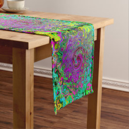 Groovy Paars Abstract Retro vloeistof Lange Tafelloper