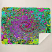 Groovy Paars Abstract Retro vloeistof Sherpa Deken (Voorkant (horizontaal))