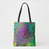 Groovy Paars Abstract Retro vloeistof Tote Bag (Voorkant)