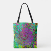 Groovy Paars Abstract Retro vloeistof Tote Bag (Achterkant)