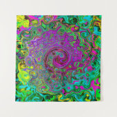 Groovy Paars Abstract Retro vloeistof Wandkleed (Voorkant (horizontaal))