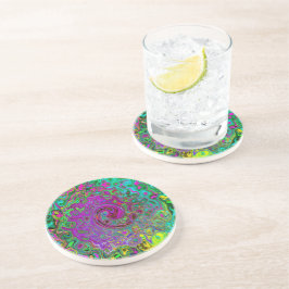 Groovy Paars Abstract Retro vloeistof Zandsteen Onderzetter