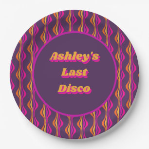 Groovy Paars Disco Bachelorette Party Papieren Bordje