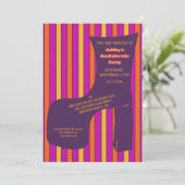 Groovy Paars Disco Shoe Bachelorette Party Kaart (Staand voorkant)