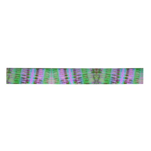 Groovy Paars en Green Tie Dye Ribbon Satijnen Lint (Voorkant)