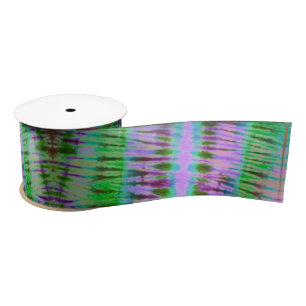 Groovy Paars en Green Tie Dye Ribbon Satijnen Lint