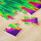 Groovy Paars en Green Tie Dye Spiral Legpuzzel (Zijkant)