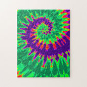 Groovy Paars en Green Tie Dye Spiral Legpuzzel (Verticaal)