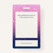 Groovy Paars Glitter Employee Photo ID Logo Badge (Achterkant)