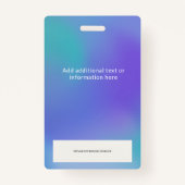 Groovy Paars Gradient Employee Photo ID Logo Badge (Achterkant)