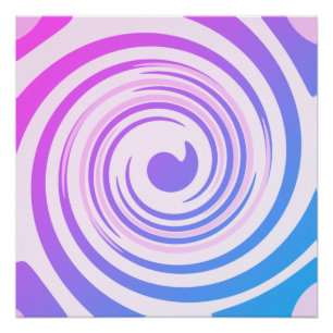 Groovy Paars Pink Blue Swirls Poster