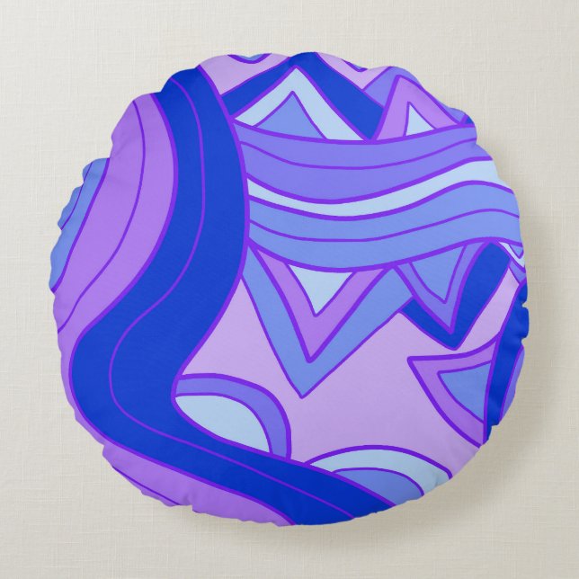 Groovy Paars Rond Kussen (Voorkant)