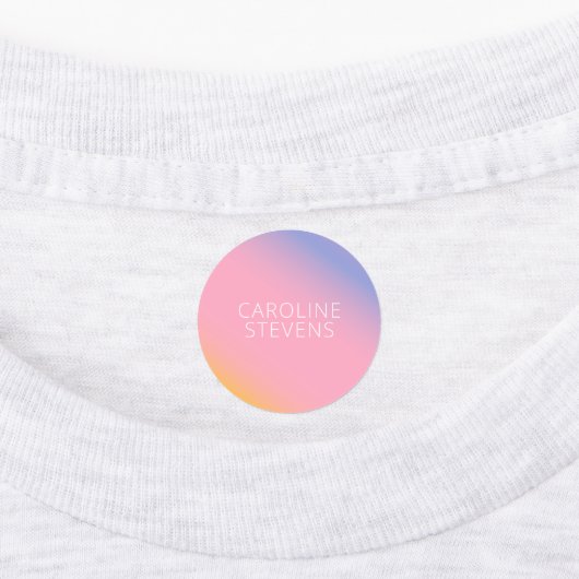Groovy Paars roze gradiënt | Gepersonaliseerde naa Labels (Aangebracht)