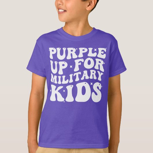 Groovy Paars voor militair Kinder kind T-shirt (Voorkant)
