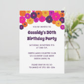 Groovy Paarse en Roze Hippie Bloem Kracht Kaart (Staand voorkant)