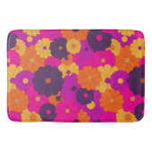 Groovy Paarse en Roze Hippie Flower Power Badmat (Voorkant)