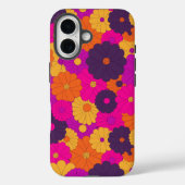 Groovy Paarse en Roze Hippie Flower Power Case-Mate iPhone Case (Achterkant)