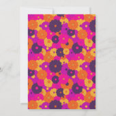 Groovy Paarse en Roze Hippie Flower Power Kaart (Achterkant)