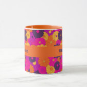 Groovy Paarse en Roze Hippie Flower Power Mok (Midden)