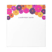 Groovy Paarse en Roze Hippie Flower Power Notitieblok (Voorkant)