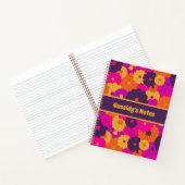 Groovy Paarse en Roze Hippie Flower Power Notitieboek (Binnen)