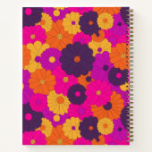 Groovy Paarse en Roze Hippie Flower Power Notitieboek (Achterkant)