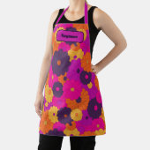 Groovy Paarse en Roze Hippie Flower Power Schort (Insitu)